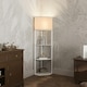 image 2 of HOMCOM Corner Modern Floor Lamp with Shelves for Living Room, Bedroom, White
