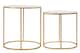 image 4 of Set of 2 Oval Side Tables, Nesting Tables,Gold Side Tables With Mirrored Tops,End Tables,Luxe Accent Tables | Gold