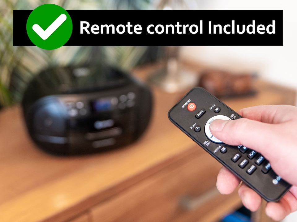 image 1 of Denver Portable Radio CD Tape Cassette Player With DAB Radio – Mains or Battery Power - TDC-280 | Black