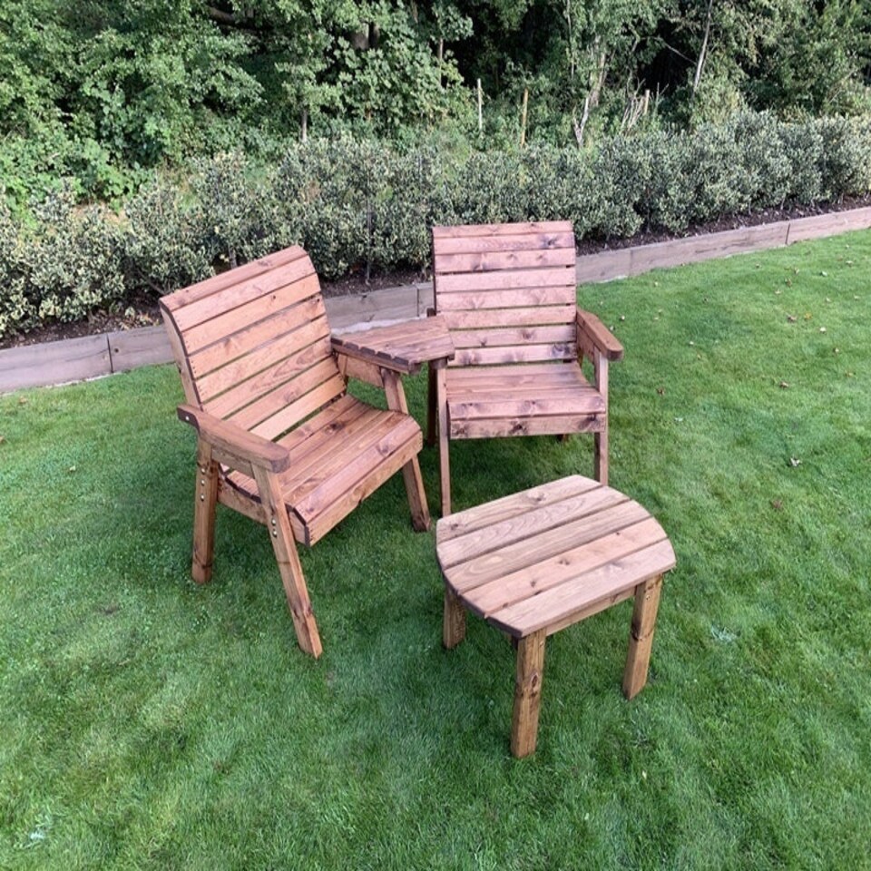 image 1 of Grand Twin Angled Chair with Coffee Table - W240 x D90 x H98 - Fully Assembled