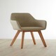 image 2 of Interiors by Premier Stone Fabric Chair With Wood Legs, Backrest Dining Chair, Space-Saving Office Accent Chair