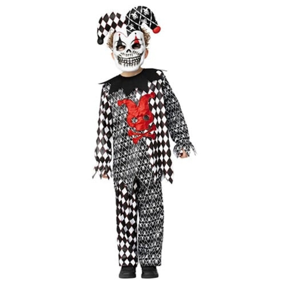 image 1 of Evil Jester Fancy Dress Costume Kids Unisex Small - Age 4-6