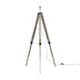 image 1 of ValueLights Modern Distressed Wood And Silver Chrome Tripod Floor Lamp Base | Brown