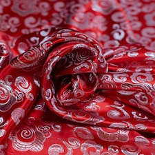 Red Metallic Woven Brocade Fabric for Dressmaking, 150cm / 59" Wide - per metre