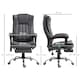 image 3 of Vinsetto Office Chair with Massage and Heat, Microfibre Reclining Computer Desk Chair with Footrest and Adjustable Height, Swivel Wheels for Home Office, Charcoal Grey