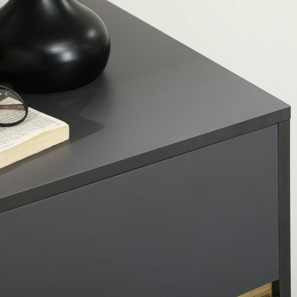 image 1 of HOMCOM Chest of Drawers, 3 Drawer Storage Cabinet Organiser Bedroom Dark Grey