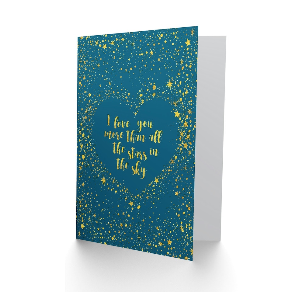 image 1 of Quote Love You Star Sky Romance Cute Message Anniversary Valentines Day Card