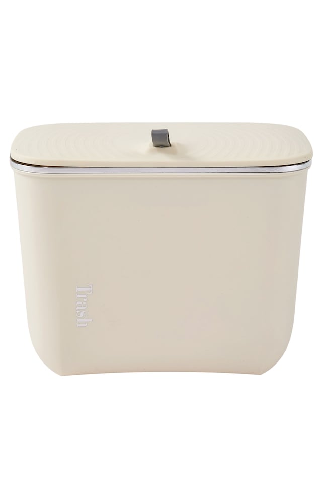image 1 of Living and Home 7L Waste Bin with Lid | Cream