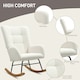 image 5 of HOMCOM Rocking Chair, Modern Armchair with Backrest for Bedroom, Light Pink Cream