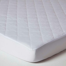 Homescapes Quilted Mattress Protector - Single | White | Single