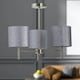 image 3 of Brea - Antique Brass 3 Light Fitting with Silvery Grey Glitter Shades | Yellow | Grey | 1