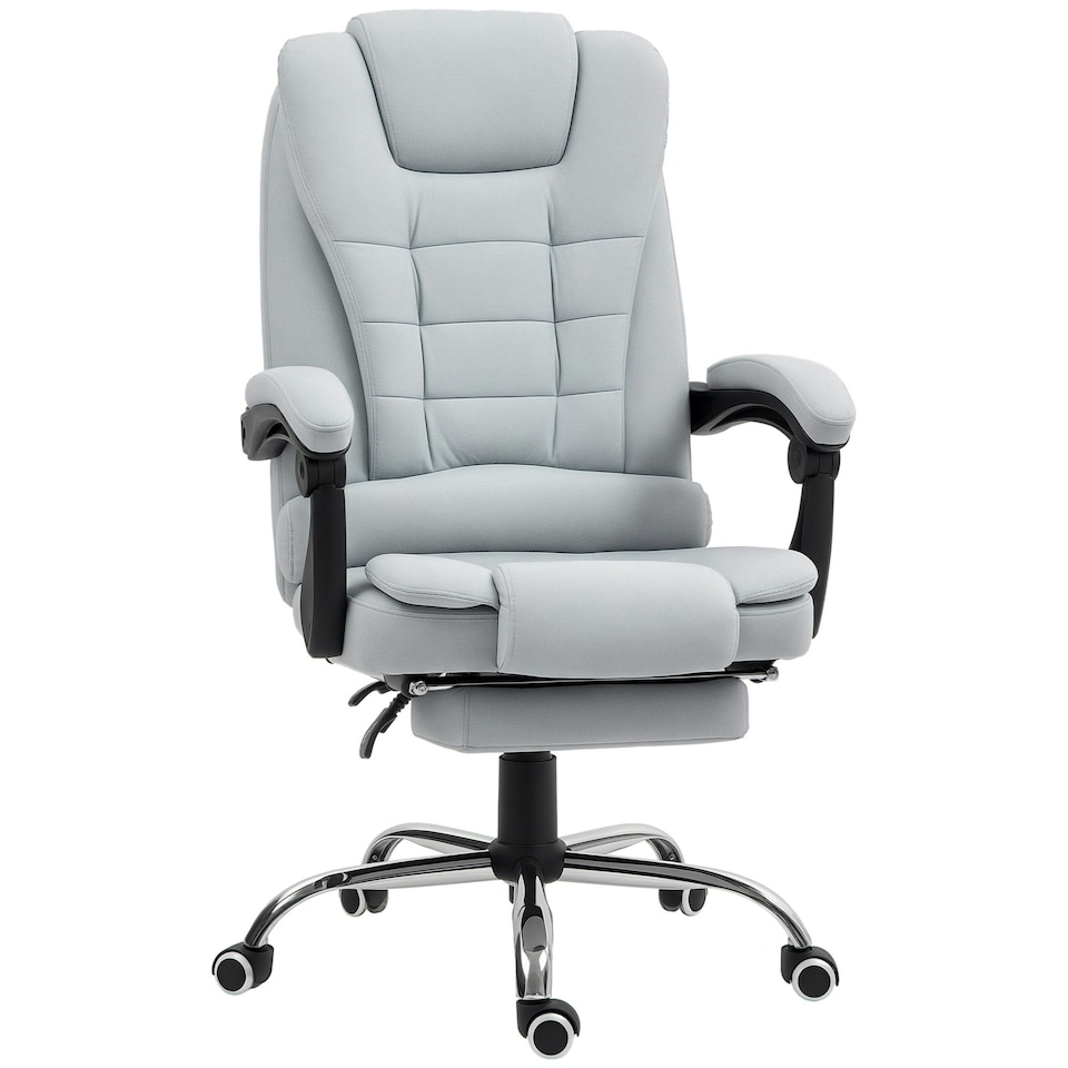 image 1 of HOMCOM Executive Office Chair Swivel Chair with Footrest Light Grey 