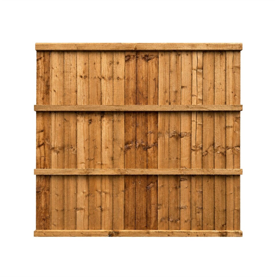 image 1 of Snowdon Timber Treated Brown Feather Edge Close Board Fence Panel (W) 1828mm (H) 1800mm