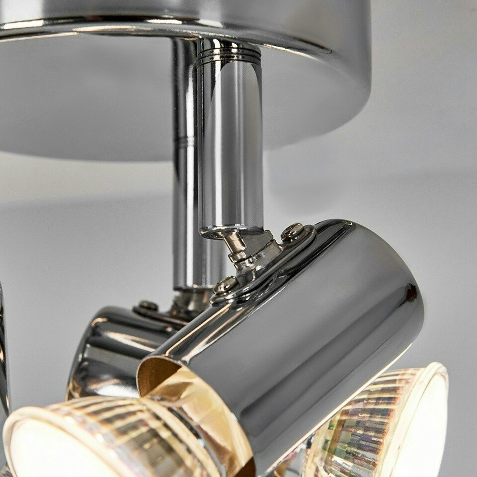 image 1 of ValueLights Consul Polished Silver Spotlight and GU10 Spotlight LED 3W Warm White 3000K Bulb