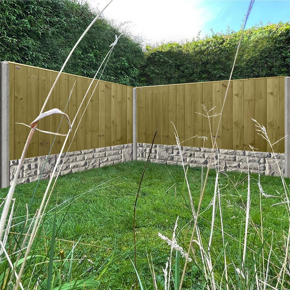 image 1 of Ultimate T&G Vertical Boards W:6ft x H:3ft Fence Panel Treated Timber (Pack of 4)