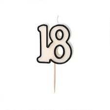 Black & White 18th Birthday Elegant Milestone Candle 5.5cm | Black