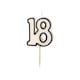 image 1 of Black & White 18th Birthday Elegant Milestone Candle 5.5cm | Black