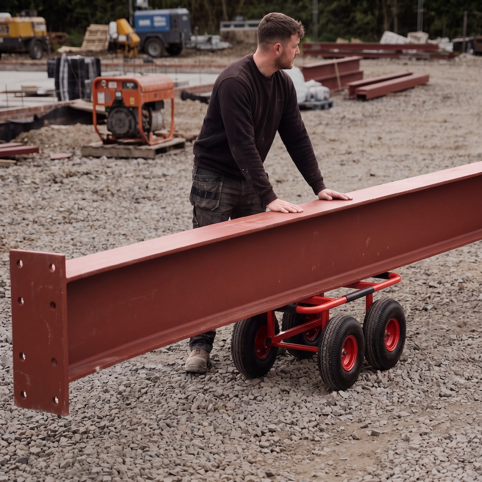 image 1 of MoverX Heavy Duty Furniture Dolly 540kg — 4 Rubber Wheels, Moving Trolley for Appliances, Furniture & Equipment, Red
