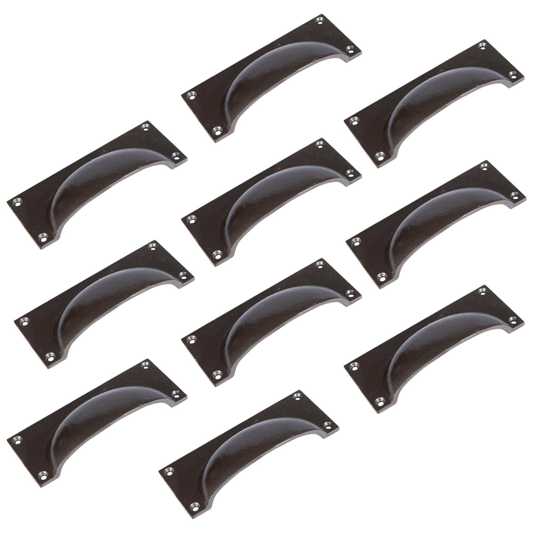 Hammer and Tongs Rectangular Cabinet Drawer Pull - W130mm x H50mm - Pack of 10 in Grey | Size: 1000mm x 500mm