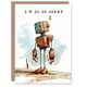 image 1 of So Sorry Cute Retro Mechanoid Bot Robot Apology Miss You Card