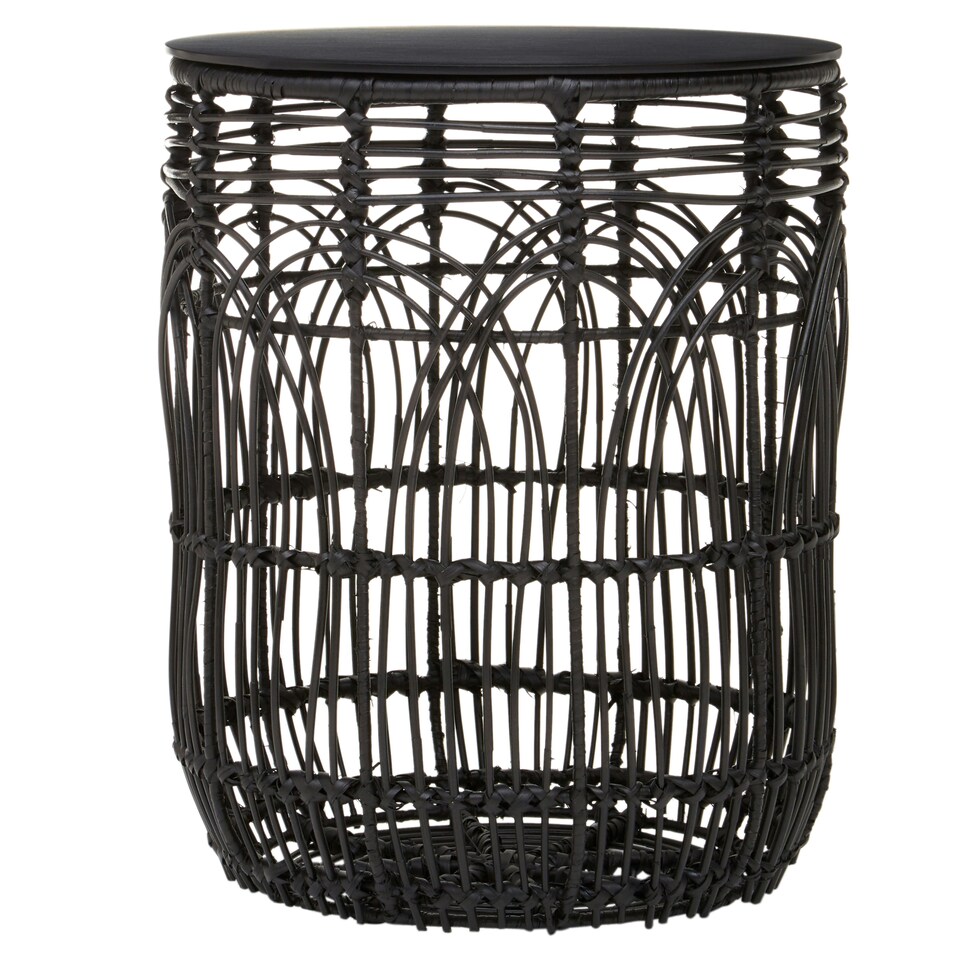 image 1 of Interiors By Premier Versatile Design Round Rattan Table, Industrial Design Bedroom Table, Everyday Use Side Table For Lounge