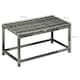 image 7 of Outsunny Outdoor Coffee Table, PE Rattan Side Table w/ Plastic Board, Grey