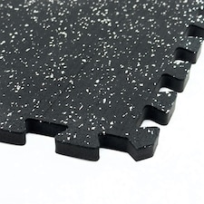 14mm Interlocking Rubber Topped EVA Foam Floor Mats - 62cm x 62cm Black | 1 x Mat (Sample)