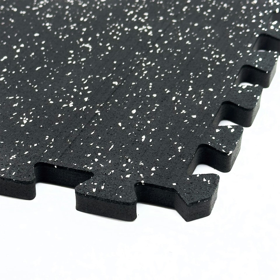 image 1 of 14mm Interlocking Rubber Topped EVA Foam Floor Mats - 62cm x 62cm Black | 1 x Mat (Sample)
