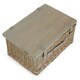 image 3 of Antique Wash Empty Picnic Basket with Pinewood Lid Brown | XL