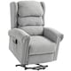 image 1 of HOMCOM Power Lift Recliner Chair for Elderly, Velvet-Feel Electric Riser and Recliner Armchair for Living Room with USB Charging Port, Remote Control, 2 Side Pockets, Thick Padded Back, Grey | Grey