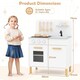 image 4 of COSTWAY Kids Kitchen Playset Toddler Pretend Play Kitchen w/Cooking Sounds-White