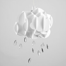 ValueLights White Ceiling Pendant Shade and B22 GLS LED 6W Warm White 3000K Bulb