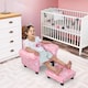 image 1 of HOMCOM Kids Armchair Children Mini Sofa Wood Frame w Footrest Cute Cloud Star | Pink | One Size