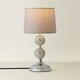 image 3 of ValueLights Modern Decorative Chrome And Mosaic Crackle Glass Table Lamp With Grey Shade