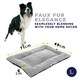 image 2 of DogCrates+ Large Dog Crate Bed – Washable Grey Cushion Mattress with Anti-Slip Base, Soft Faux Fur Mat for Dogs & Cats Grey | L