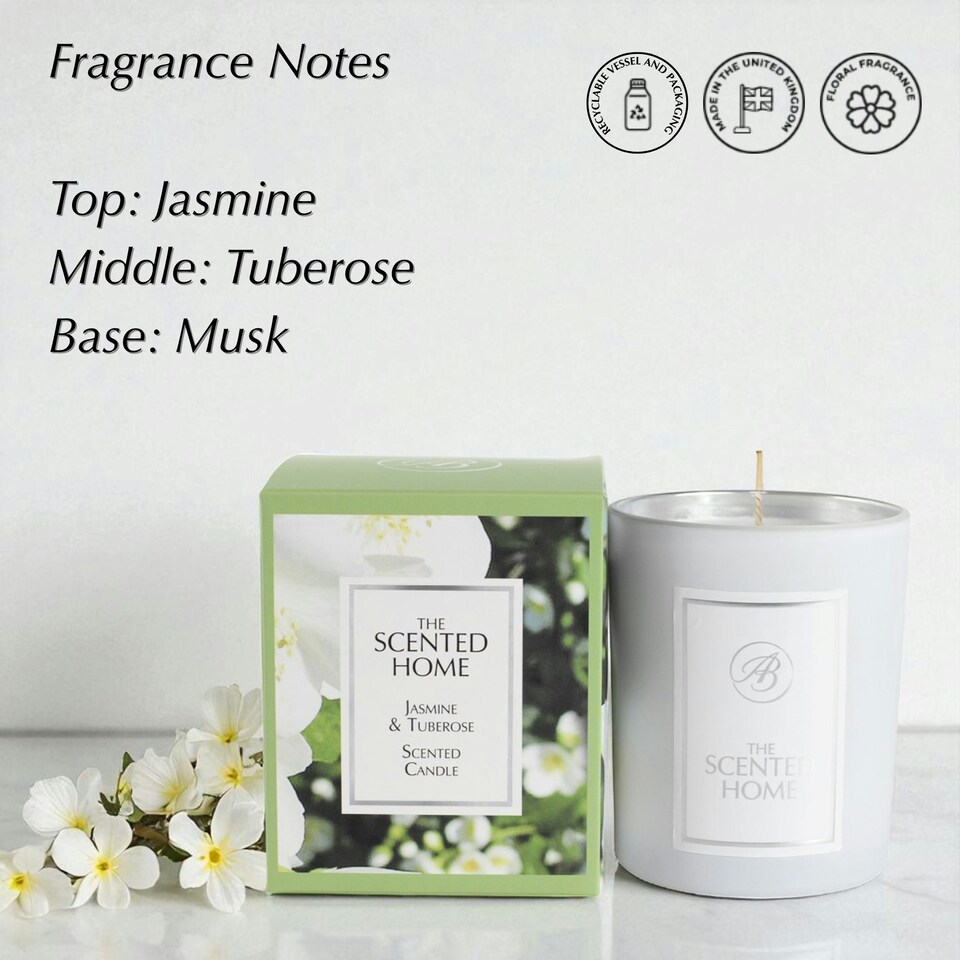 image 1 of Ashleigh & Burwood Jasmine & Tuberose Scented Jar Candle 170g White