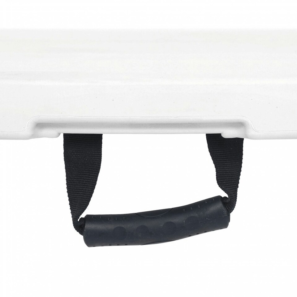image 1 of Oypla 4ft 1.2m Round Folding Heavy Duty Outdoor Trestle Party Garden Table White