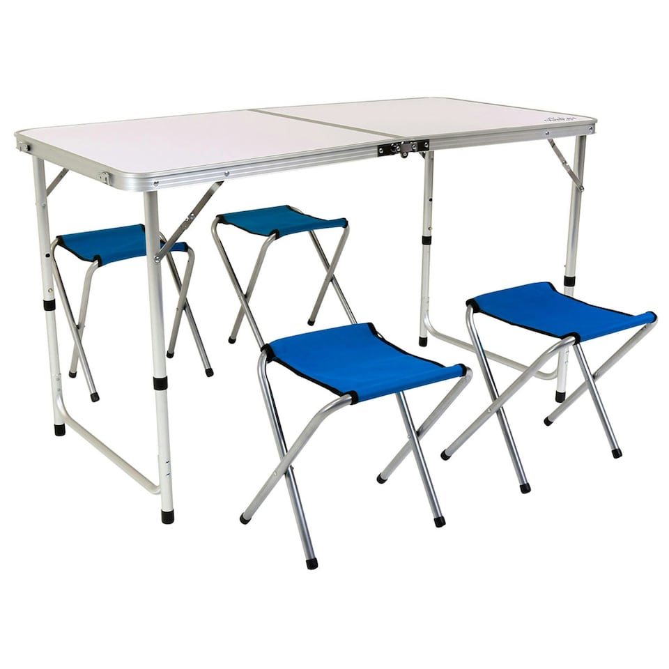 image 1 of Charles Bentley Odyssey 4 Seater Folding Portable Camping Furniture Set 4 Seater