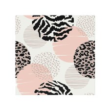 Abstract Geometrics With Animal Print And Circles Splash Back | White