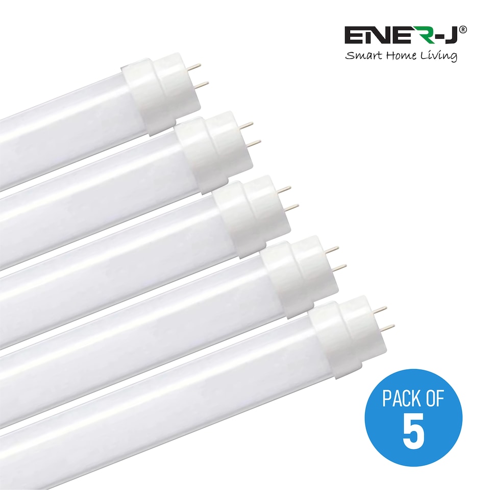 5 Pack 22W LED Tube Light, T8 150cms 6000K Daylight for Home and Office with 2 Years Warranty (Pack of 5 units)