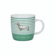 KitchenCraft China 425ml Stripe Dog Barrel Shaped Mug Multi