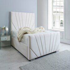 Marco Plush Double Bed Frame - Beige