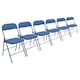 image 1 of Harbour Housewares Fabric Padded Metal Folding Chairs - Blue - Pack of 6