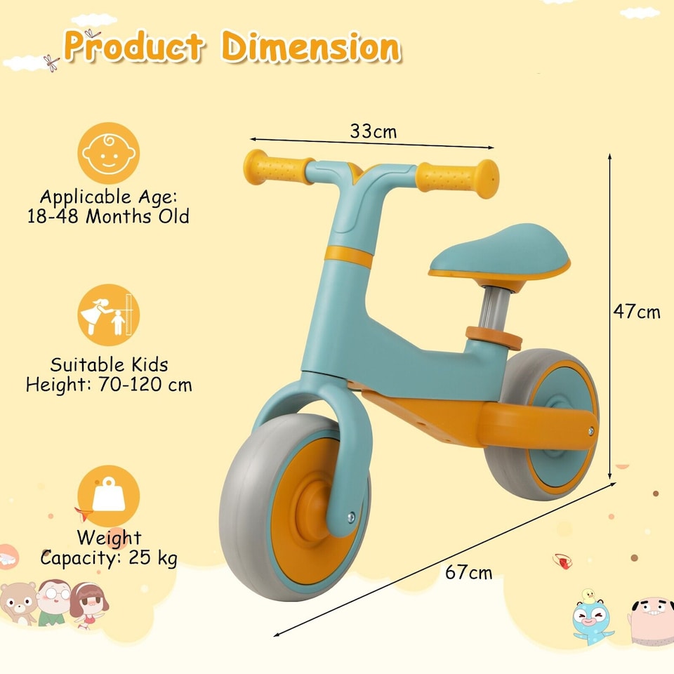 image 1 of Baby Balance Bike 2 Wheels Toddler First Bike No Pedal Infant Baby Walker Riding