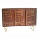 image 1 of Dark Gold Large Sideboard - Solid Mango Wood - L40 x W135 x H85 cm | Brown