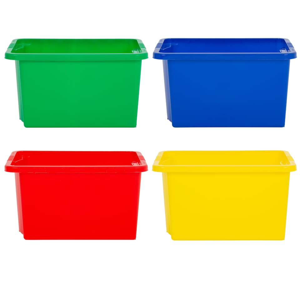 image 1 of Wham Stack & Store 4 x 35L Plastic Storage Boxes | Multi | 4