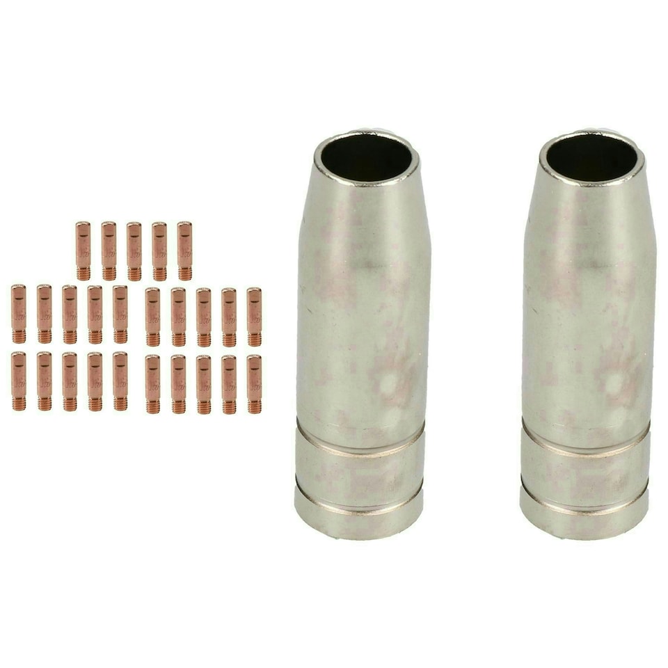 image 1 of 2 shroud & 25 x 1.0mm Contact Tips MIG Welding Binzel Style Euro Torch MB15