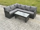 image 2 of Fimous 6 Seater Outdoor Rattan Garden Furniture Set Corner Sofa Oblong Coffee Table Sets Dark Grey Mixed