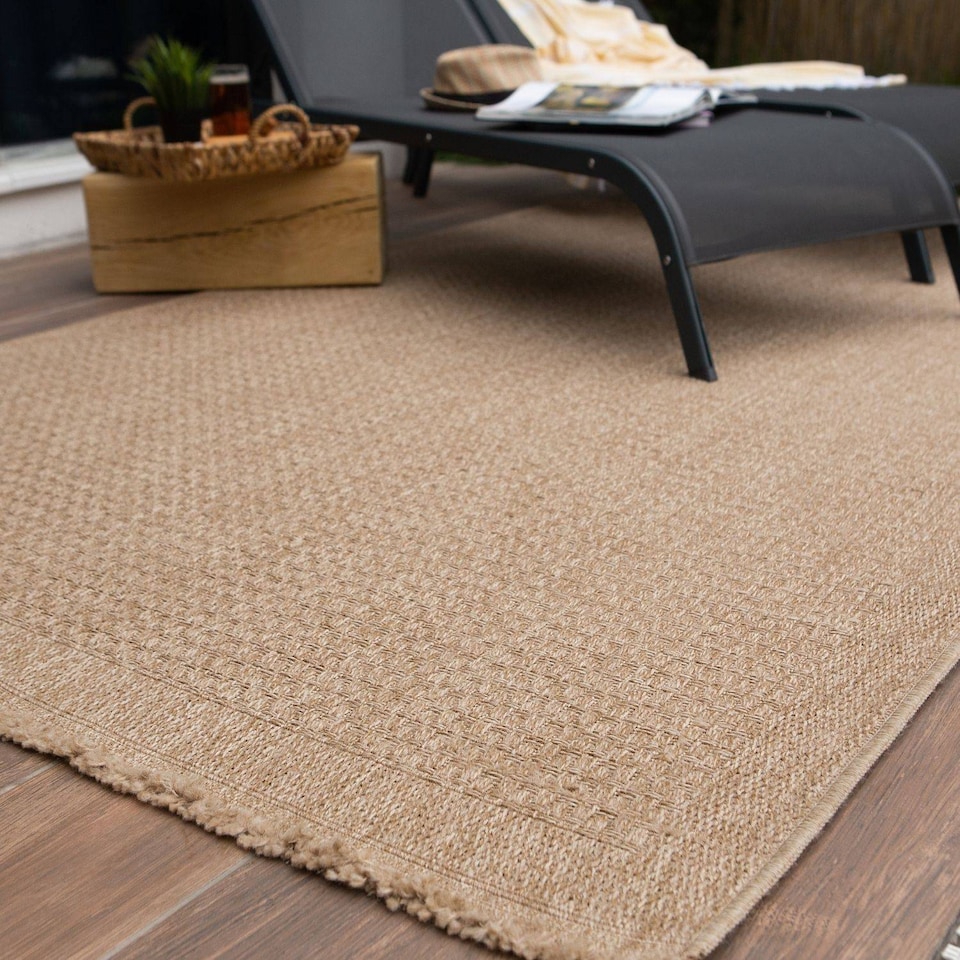 image 1 of The Rugs Nature Collection Plain Design Outdoor Rugs in Beige | 5000N