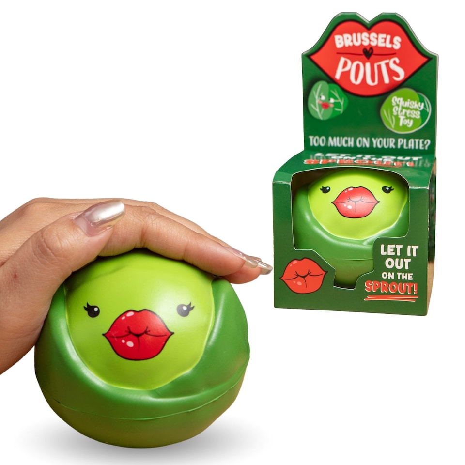 image 1 of Brussel Pouts Squishy Stress Ball – Funny Stress Relief Toy for Adults